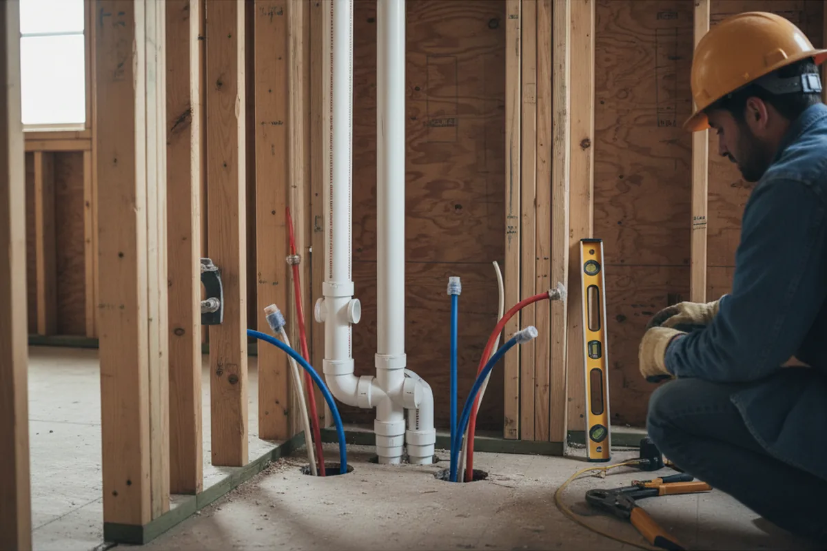 Drain and supply rough-in during Drain Cleaning in Gray Mountain